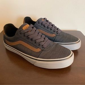 VANS Sneakers, Blue-Gray and Brown, Size 10.5
